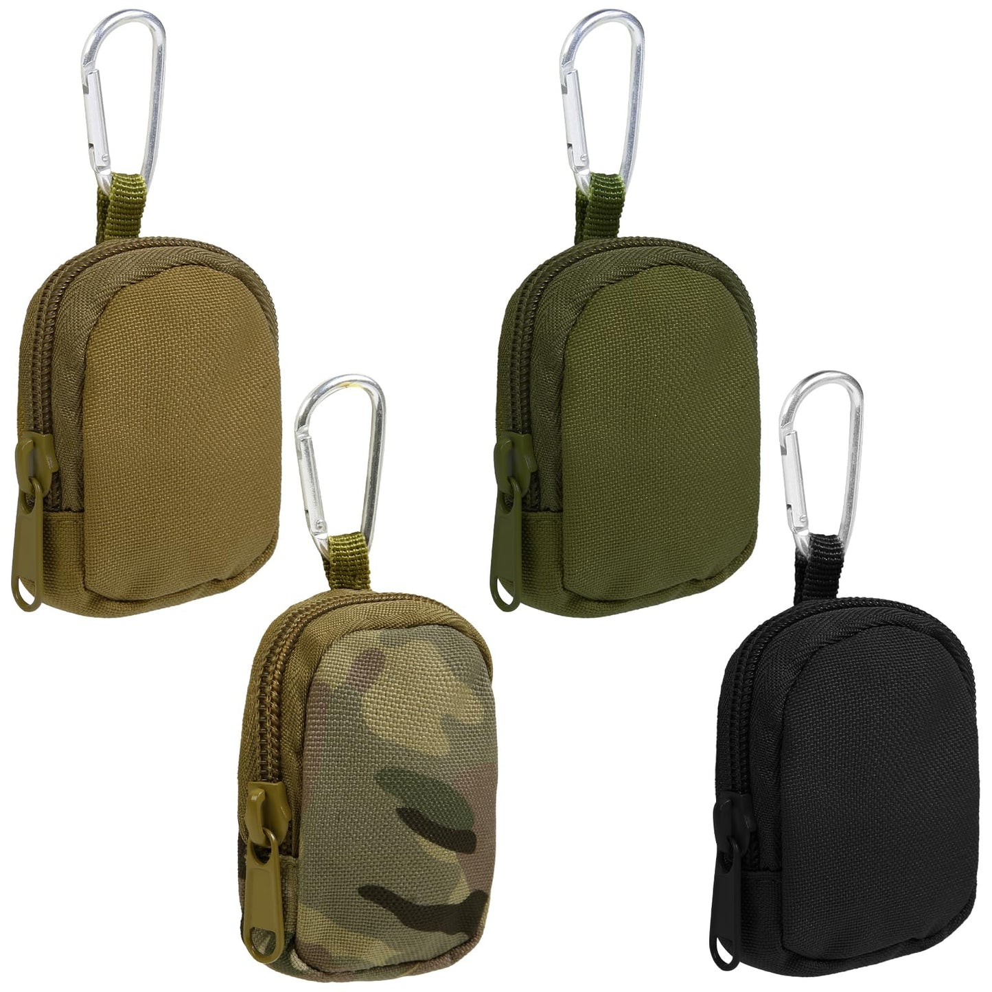 AIBFRID 4Pcs Mini Backpack Keychain,Cute Cosmetic Bag for Women, Makeup Bag Key Pocket Lipstick Bag Card Holder Data Cable Organizer Zipper Pouch (tactical keychain pouch)