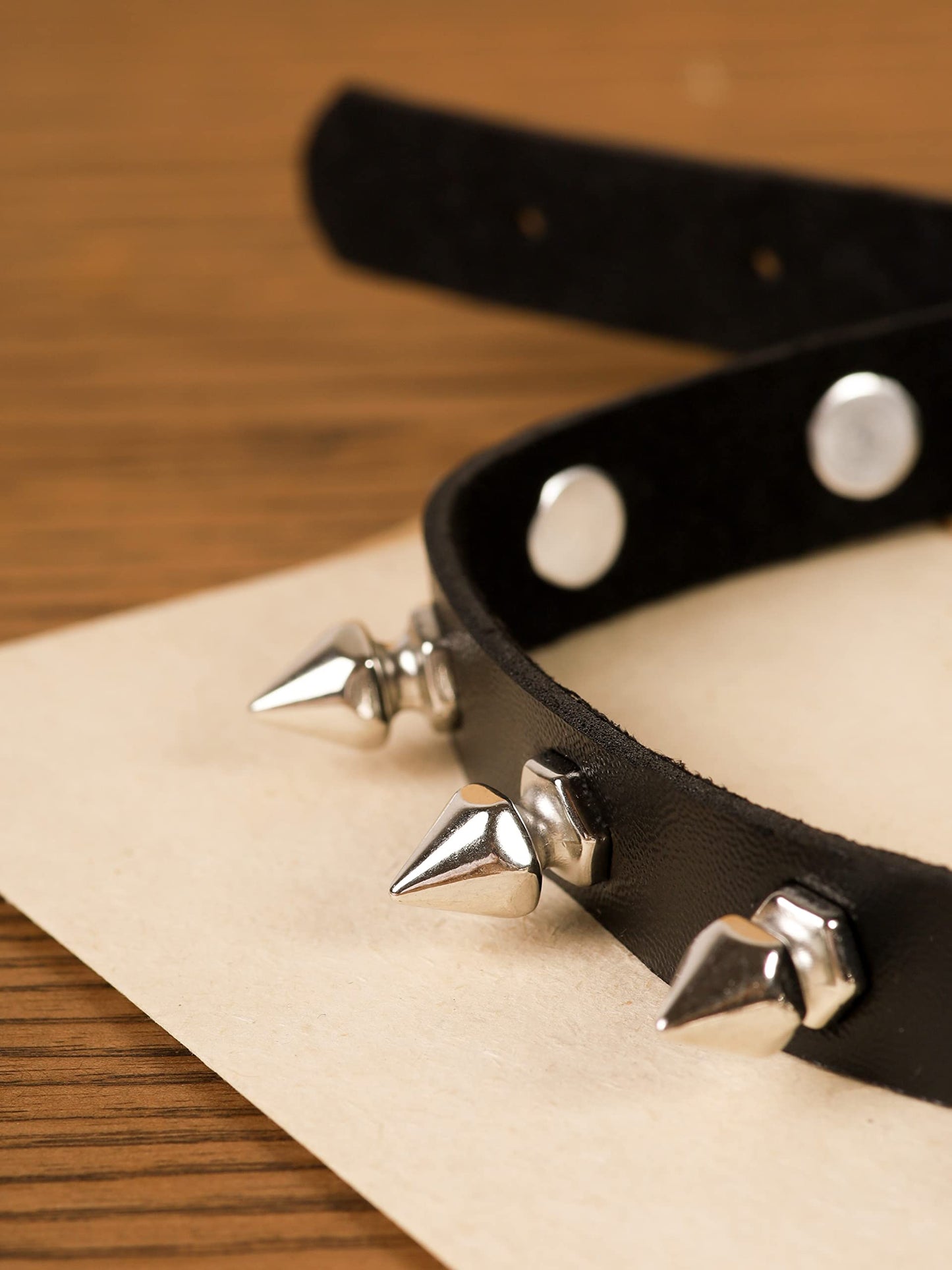 Sacina Gothic Punk Pentagram Star Spiked Choker, Black PU Leather Necklace, Goth Punk Jewelry, Halloween Christmas Jewelry Gift for Women