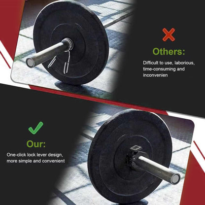 4 Pack Dumbbell Barbell Clamps 30mm, Quick Release Weight Bar Collars, Secure Locking Barbell Clips for Weightlifting, Workout, Strength Training & Fitness Accessories (Black+Red)