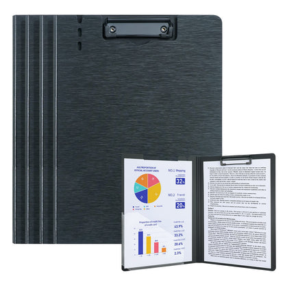A4 Clipboard Folder,5 Pack Foldable Clipboards with Pocket,Clip Board for Office School Business Classroom(Black)