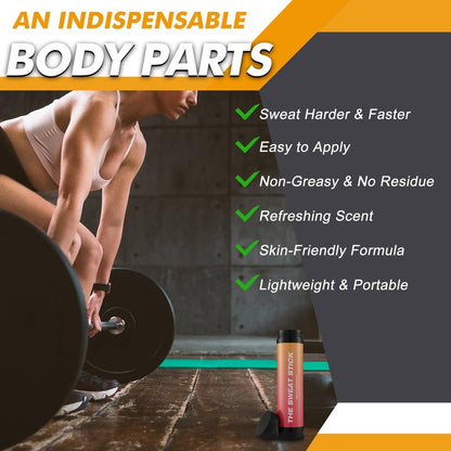 Demissle Sweat Gel Stick, Workout Enhancer Roll On Stick, Fragrance Sweat Cream for Arm, Leg, Waist and Abdomen, Fast Absorbing Formula Exercise, Fitness Booster for Men and Women