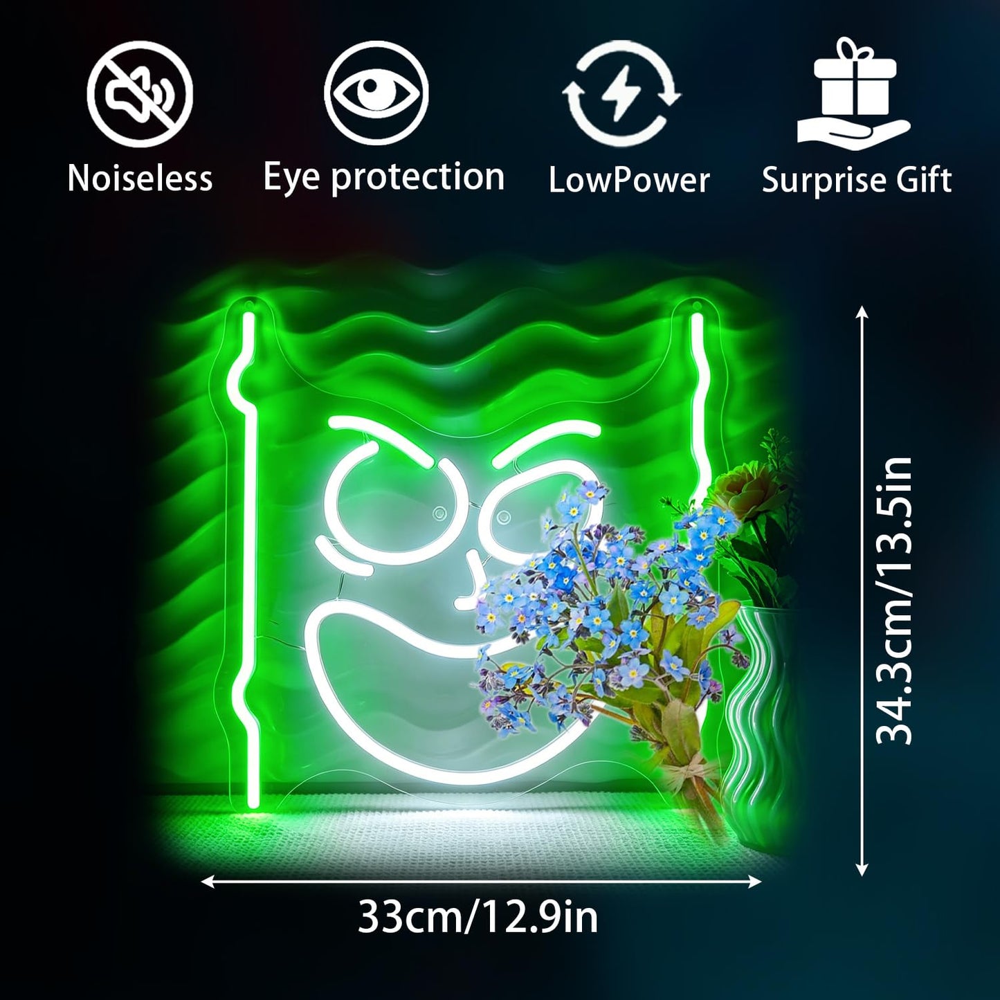 Bkuupau Neon Sign, Neon Signs for Wall Decor - Dimmable LED Light Signs Home Decor for Bedroom, Man Cave, Gaming Room, Party, Club, Bar Decoration - Christmas Halloween Easter Gift