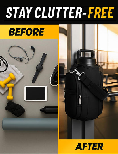 Magnetic Gym Bag for Men & Women - Water Bottle Holder, Crossbody Strap, Touchscreen Pocket & Creative Storage - Perfect for Gym, Running, Travel & Fitness Essentials