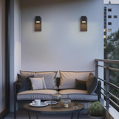 GLOBE Electric 60000124 17W Integrated LED Outdoor Wall Sconce, Matte Black Finish, 650 Lumens, 2700K Warm White, Weather-Resistant, Dimmable Exterior Light, 50,000 Hour Lifespan