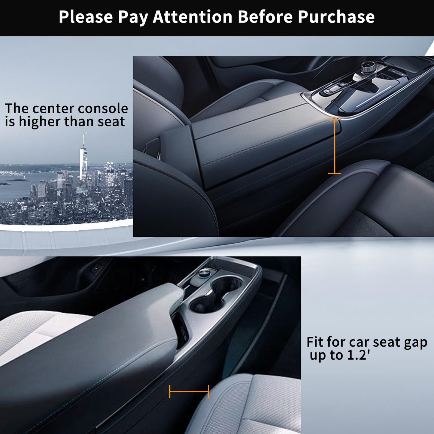 Car Leather Cup Holder Gap Bag 2-Piece Car Seat Gap Filler with Cup Holders for Cups Glasses Keycard (Main and Passenger) (Classic Black)