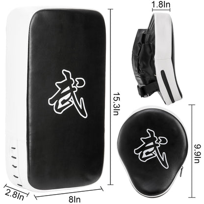 WUWEOT 2-in-1 Punching Mitts Kick Pack Set, Boxing Mitts Focus Pads and Taewondo Kick Pad, Adjustable Soft Shield Durable Training Pads Set for Boxing, Kickboxing, Karate, Muay Thai, MMA Training