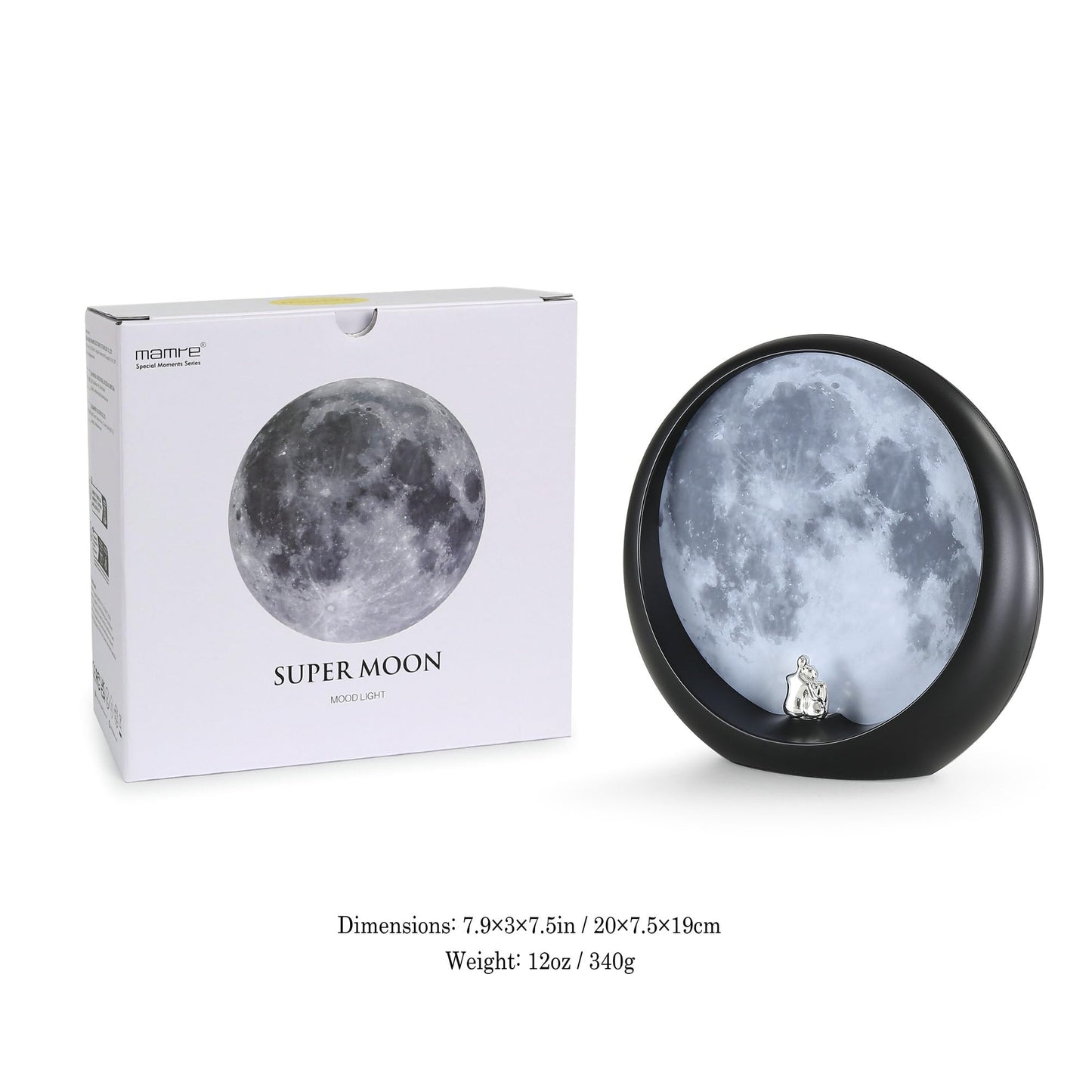 mamre Super Moon Lamp Dimmable Nightlight Unique Gift for Him/Her-Snguule Lovers Sitting Under The Super Moon