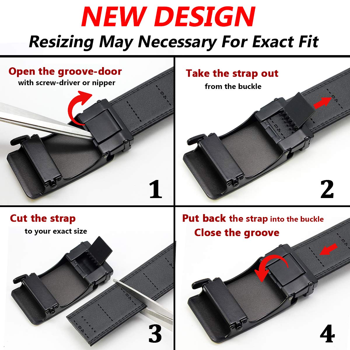 DOOPAI Belt Men, 2 Pack Ratchet Belt Dress Adjustable 1 3/8" Genuine Leather, Designer Belts for Men Metal Buckle, belts Size Length Can be Cut, with Gift Box