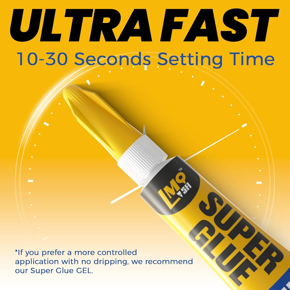 Super Glue 6x3g Liquid CA Glue, Clear Cyanoacrylate Adhesive Single Use for Shoe Sole Repair Ceramic Plastic Model Metal Wood Aquarium Leather Pottery Glass, Food Safe Strong and Instant Bonding