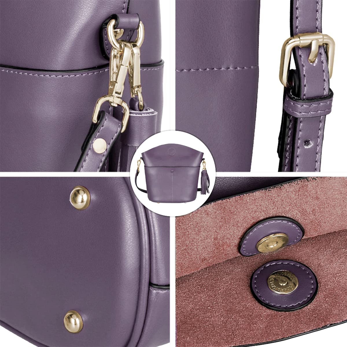 S-ZONE Women Cowhide Genuine Leather Small Crossbody Bag Shoulder Purse Handbag