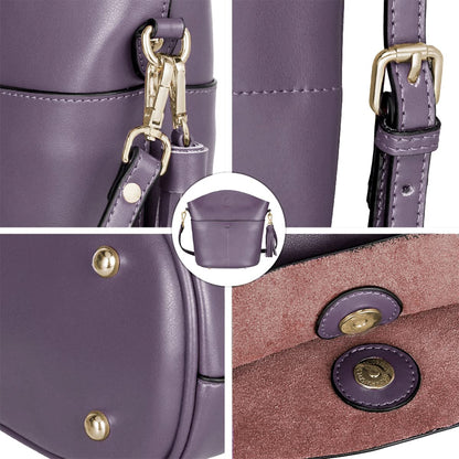 S-ZONE Women Cowhide Genuine Leather Small Crossbody Bag Shoulder Purse Handbag