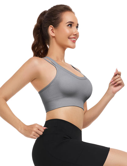 WANAYOU High Support Sports Bras for Women Cross Back Workout Sports Bra