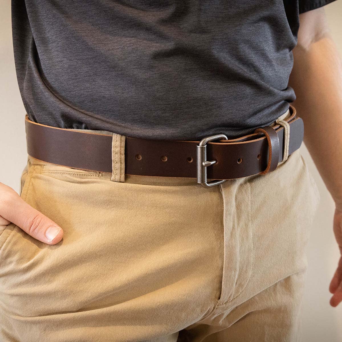 Men's Genuine Buffalo Leather Belt, 1 1/2" width, Handmade in the USA, By Amish (Crazy Horse, 34" (Pants 30-31))