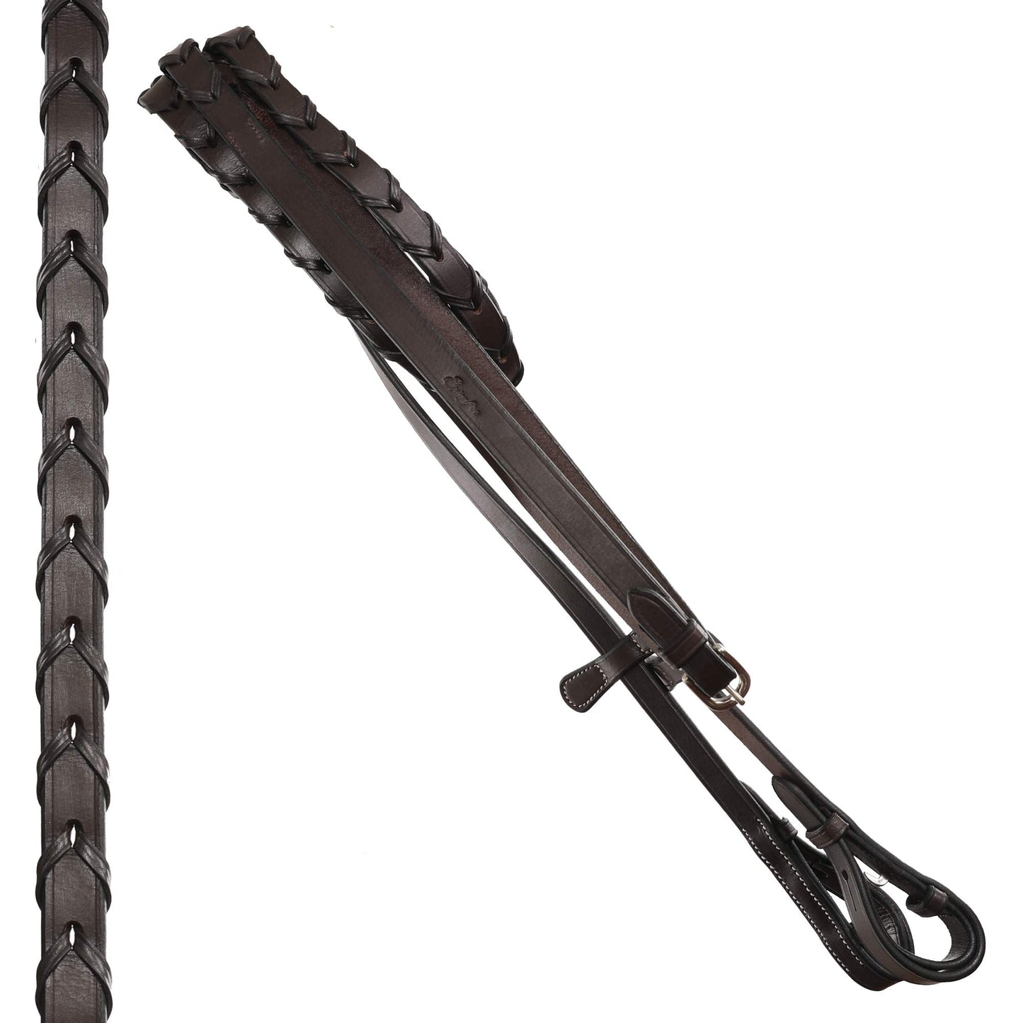 ExionPro Exion English Snaffle Bridle for Horses with Laced Reins - Fancy Stitched Leather Hunter Jumper Bridle- Premium Vegetable Tanned Equine Tack with Stainless Steel Hardware