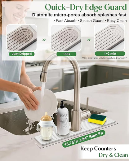 Stone Drying Mat for Kitchen Faucet: Diatomite Stone Drying Tray