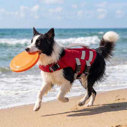 LeLePet Dog Life Jacket, High Flotation Dog Life Vest for Swimming, Boating, Ripstop Reflective Pet Swim Vest for Small Medium Large Dogs Pool Floats Adjustable Swimming Vest for Dogs Water Safety