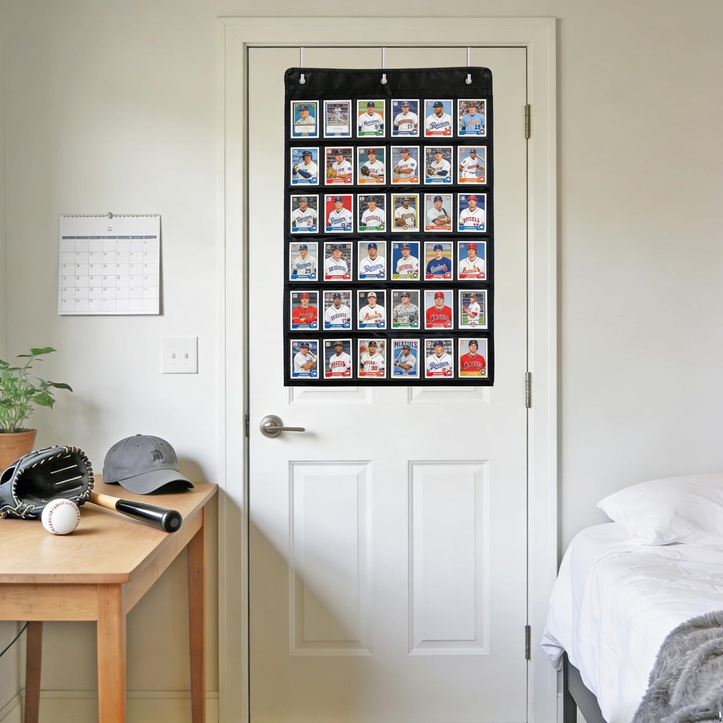 36 Trading Cards Display Case,PSA/BGS/CGC Grading Cards Storage Bag for Baseball Card with PVC Protection & Clear View,Sports Card, Football & Basketball Card Wall Mount case Over The Door