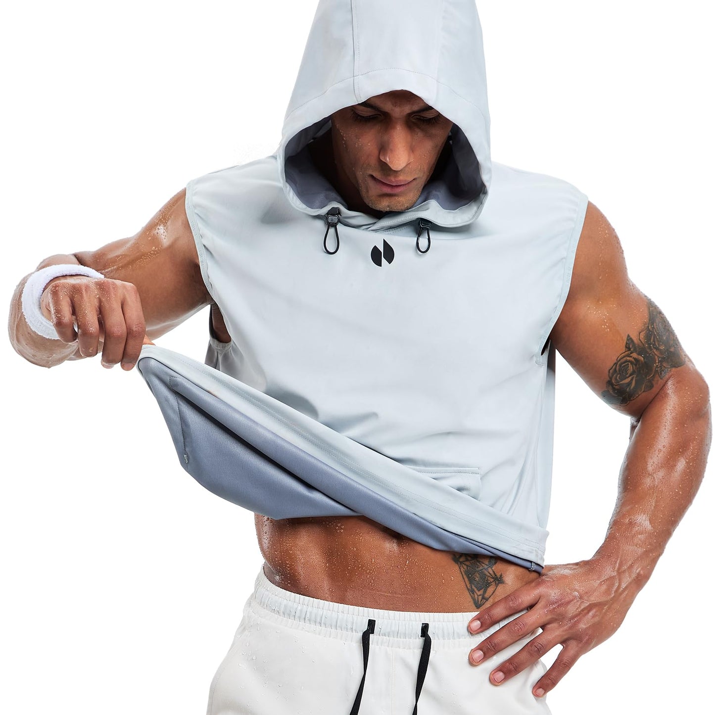 HOTSUIT Sauna Shirt for Men Weight Loss Hooded Sweat Suits Heat Trapping Pullover Vest for Boxing, Running, Gym Workouts