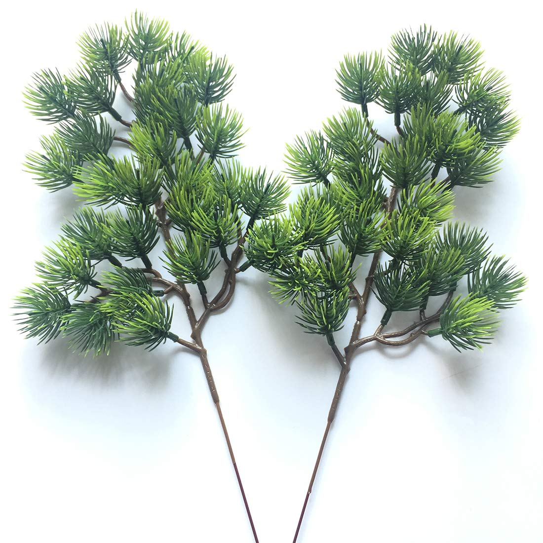 Artfen 2pcs Artificial Pine Branches Plastic Pine Branch Accessories for Christmas DIY Craft Office Home Events Decor