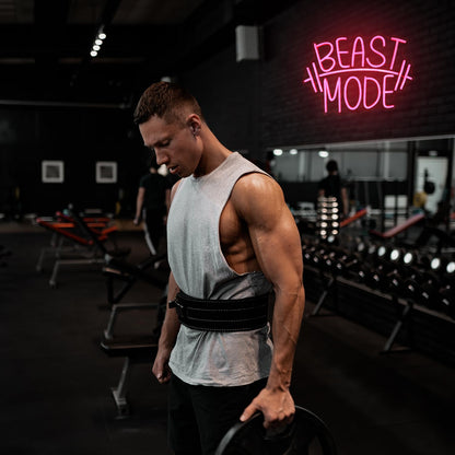 CKTBLEY Beast Mode Neon Signs for Wall Decor Red Letter LED Neon Light Gym Neon Sign Barbell LED Neon Lights Signs Dumbbell Neon Wall Sign for Bedroom Gym Sports Room Fitness Club Decor