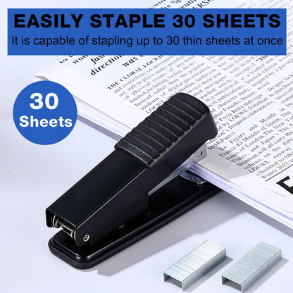 AmazingSpark 12 Pack Staplers for Desk with 12000 Staples Office Stapler Bulk 30 Sheet Capacity Metal Non-Slip Stapling Machine Heavy Duty for School Office