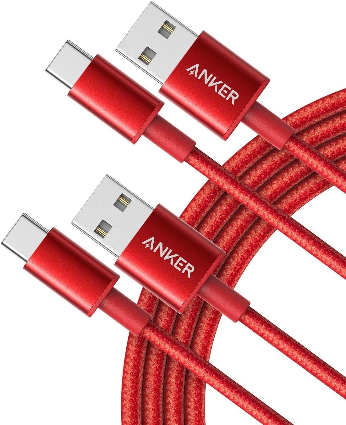 Anker USB A to USB C Cable for iPhone 17 Series, Samsung Galaxy S10 S10+, LG V30 and Beats Fit Pro (2 Pack, 6FT Red)