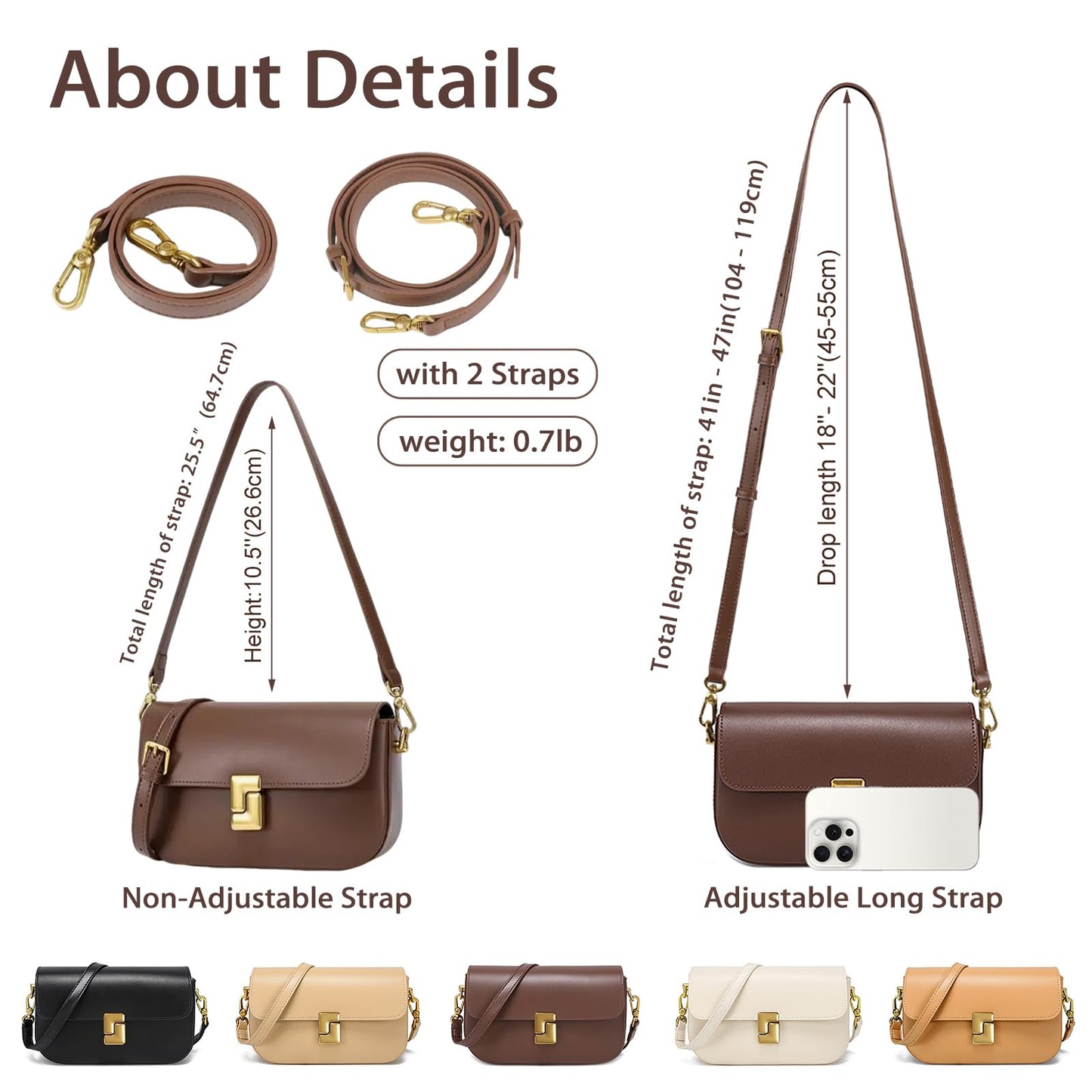 Solareer Women’s Small Crossbody Bag, Leather Sling Backpack with Removable Shoulder Strap & Top Handle (Coffee)