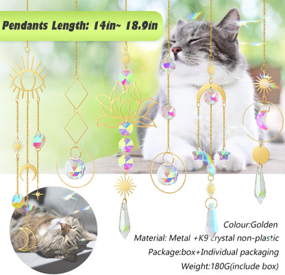 ilclviz Suncatcher Crystal Hanging Sun Catcher Prism with Chain Pendant Ornament Crystal Balls for Window
