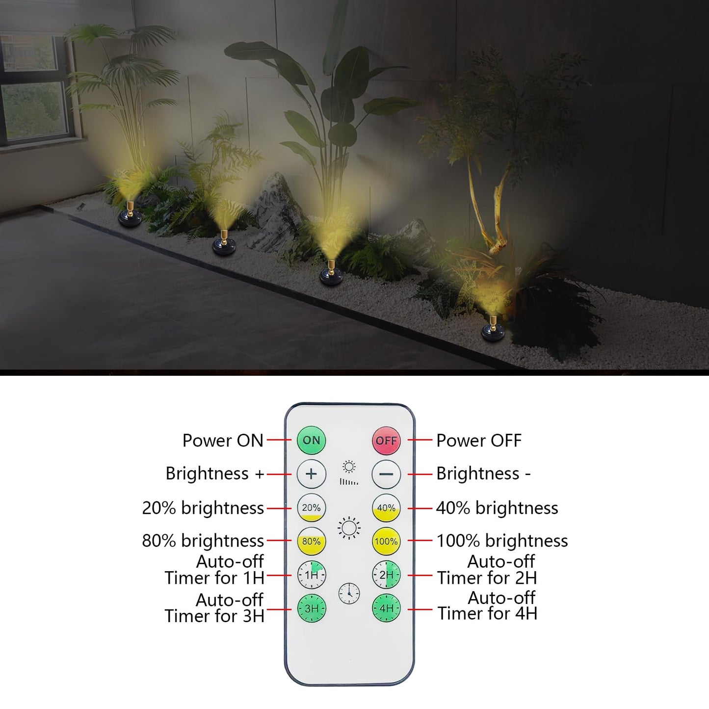 HAMVIDNE LED Spotlight, Battery Powered Spot Lights with Remote, Tree Up Lights Indoor, Dimmable Plants Spotlights, Picture Light for Wall Art Display Dartboard Painting Artwork Accent-2Pack
