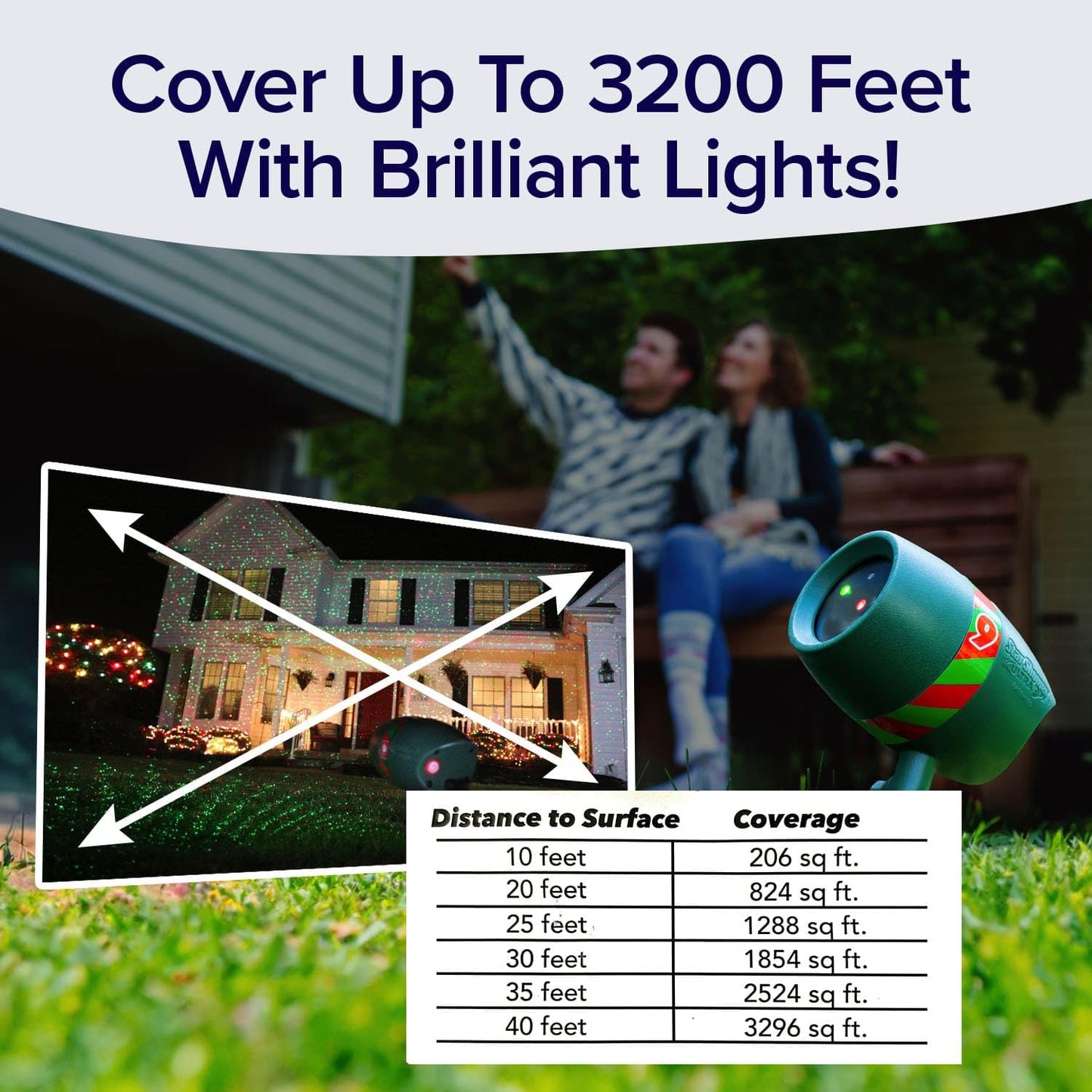 Star Shower Ultra 9 Outdoor Christmas Laser Holiday Projector with Remote, 2 Pack, w/ 9 Unique Patterns, Showers Home w/Thousands of Lights, 3 Color Combinations, Up to 3200 Sq Ft