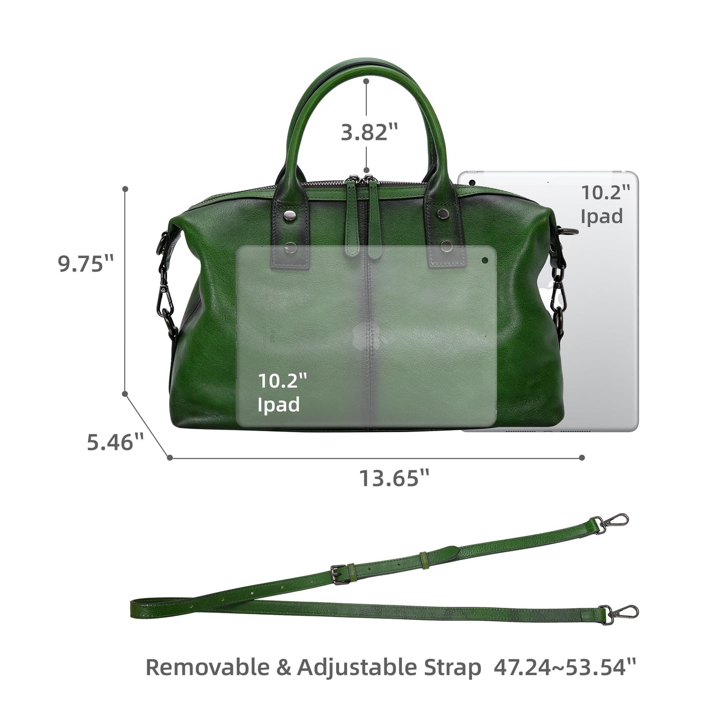 Iswee Satchel Bags Retro Leather Purses for Women Handbags Shoulder Bags Luxury Tote Hobo Cross Body Work Doctor Bag Pocketbooks (Green)