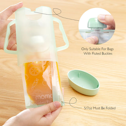 Momcozy Squeeze Station For Homemade Baby Food,Pouch Filling Station For Puree Food For Babies&Toddlers,No Food Splashing,Dishwasher Safe,BPA-Free,With Reusable Bags