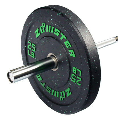 Zoomster Bumper Plate Olympic Weight High Bounce with Steel Insert Strength Training Lifting (160LB Set) Black