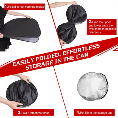 Fonowka Windshield Sun Shade for Toyota RAV4 2019-2025 RAV-4 SUV Foldable Sun Sunshade for Car Front Window Blocks UV Rays and Heat Automotive Interior Protector Custom Fit Accessories