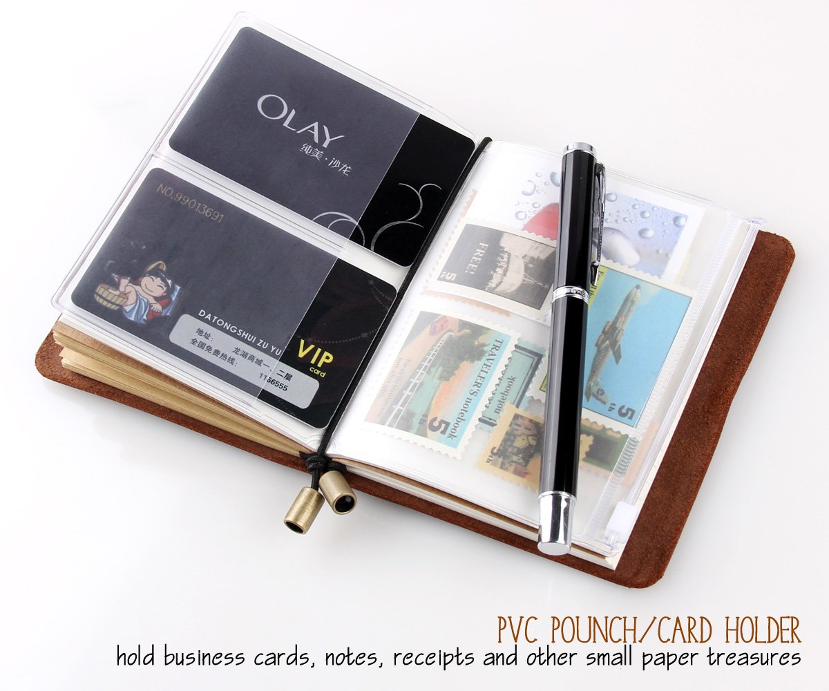 Robrasim Refillable Handmade Travelers Notebook, Leather Travel Journal Notebook for Men & Women, Perfect for Writing, Gifts, Travelers, Small Size 5.2" x 4" Inches - Coffee