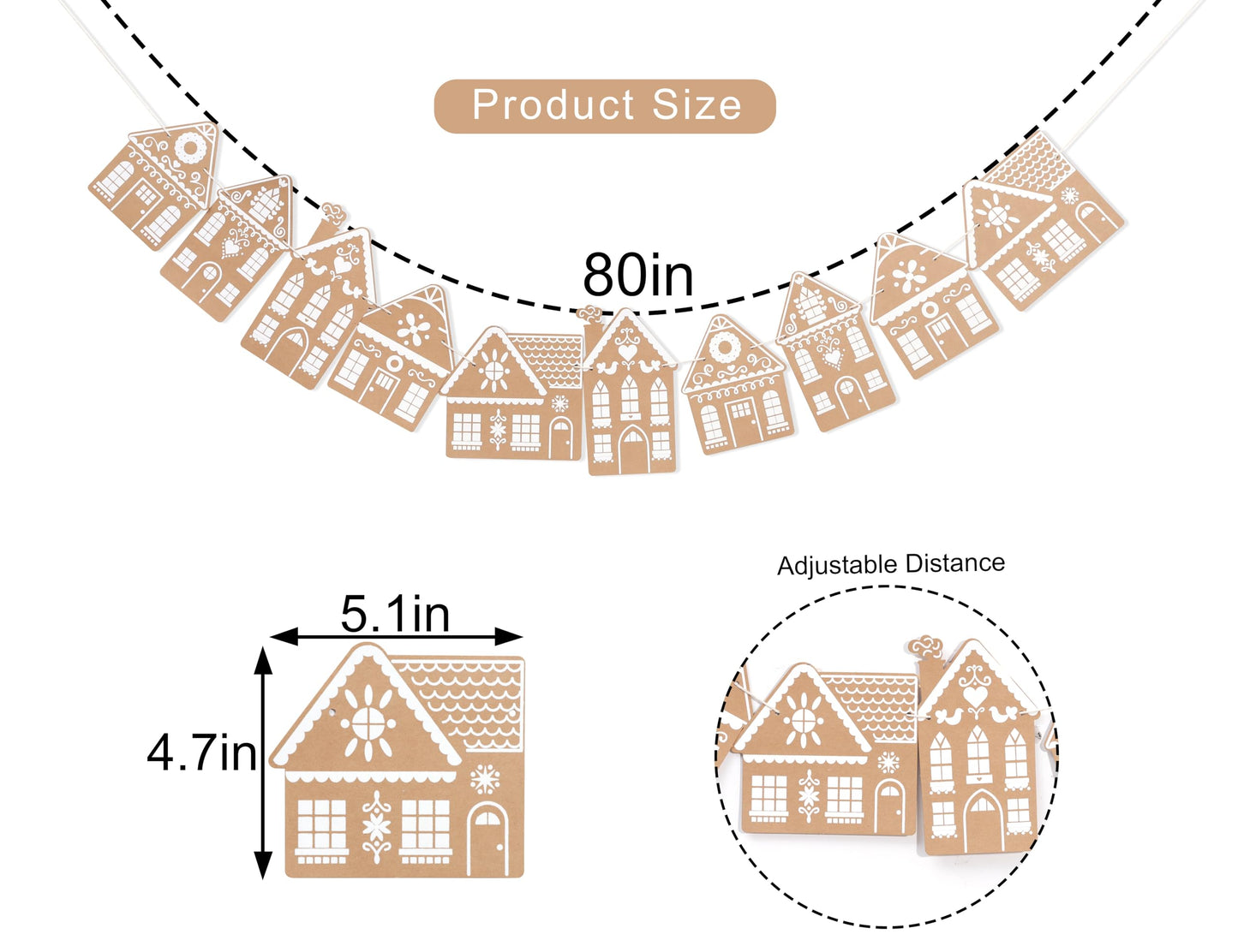 Christmas Decorations,Christmas Gingerbread House Hanging Banner