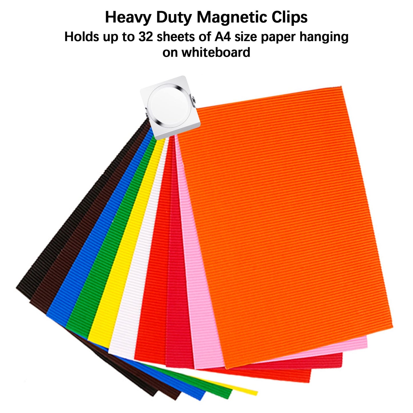 Magnetic Clips 1.77 inch, 12 Pack Heavy Duty Magnetic Clips for Whiteboard Refrigerator Classroom, Large Magnet Metal Clips for Hanging