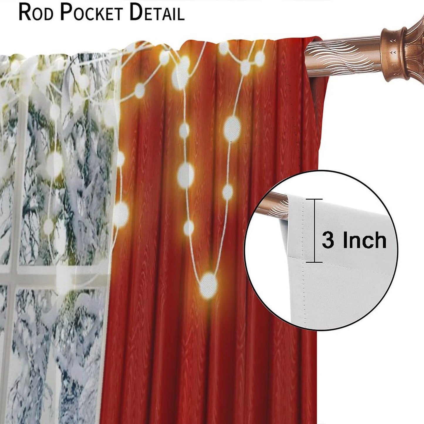 FengMingRui Merry Christmas Curtains Winter Festival Snowman Christmas Tree New Year Christmas Window Treatment Bedroom Living Room Decoration Decor Window Drapes 42" W X 45" L