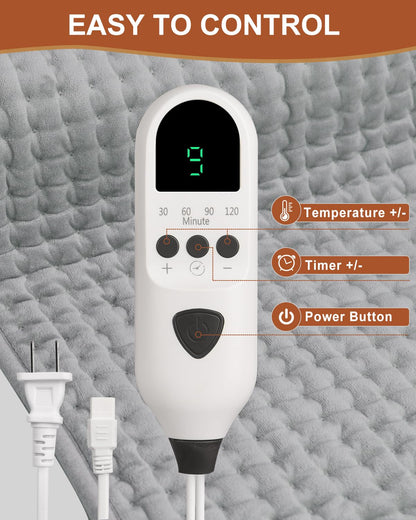Large Heating Pad for Back 33"x17" Fathers Day Dad Gifts Electric Heating Pad XXL for Neck and Shoulders Pain Relief Moist Dry Heat, 9 Adjustable Heat, Auto Shut-Off Timer, Gifts for Dad Mom