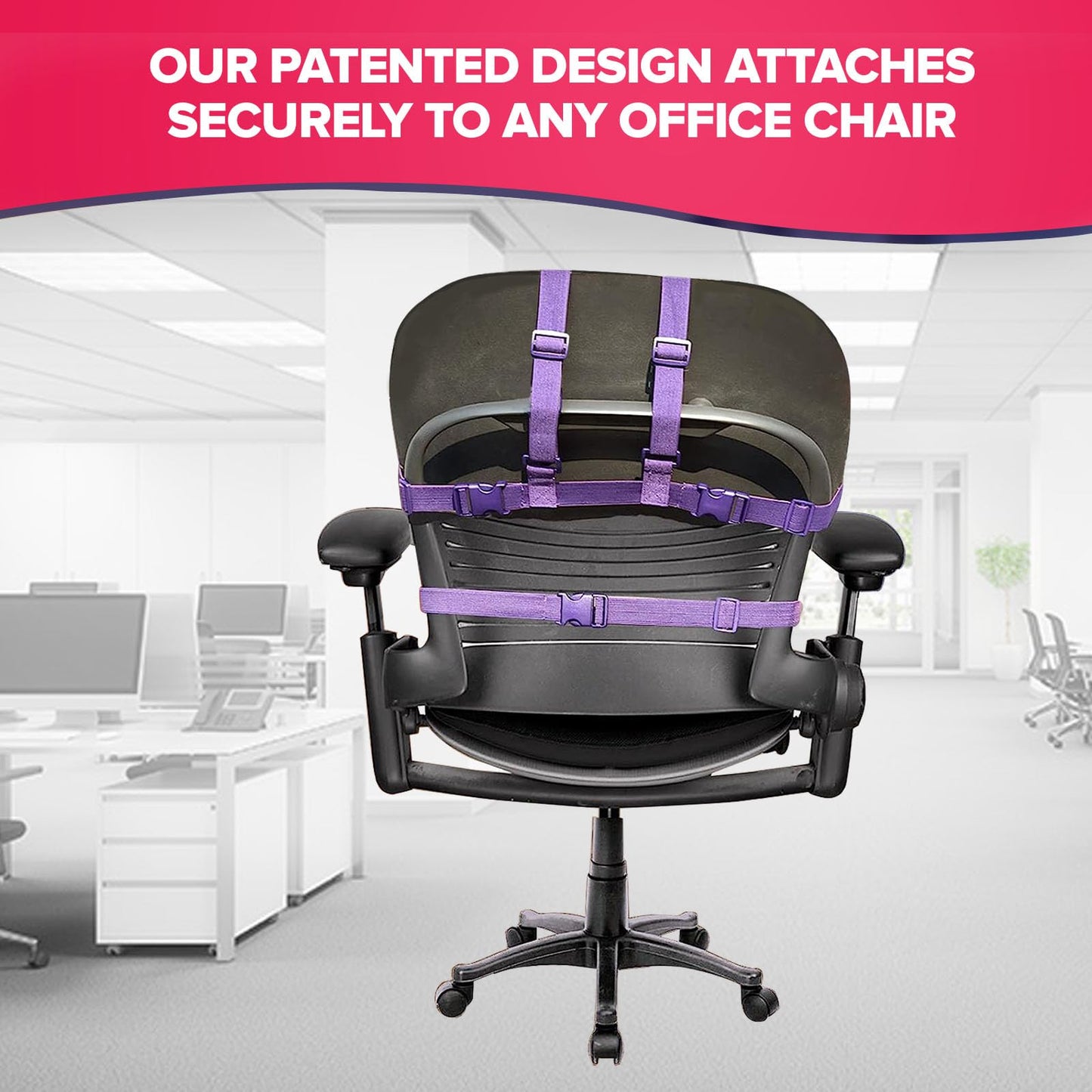The Original Office Chair Blanket by SnuggleBack; Cozy Comfy Office Desk Chair Wrap Attaches for Hands-Free Warmth. Stay Warm In The Winter or Summer. (Black Pattern Fleece)