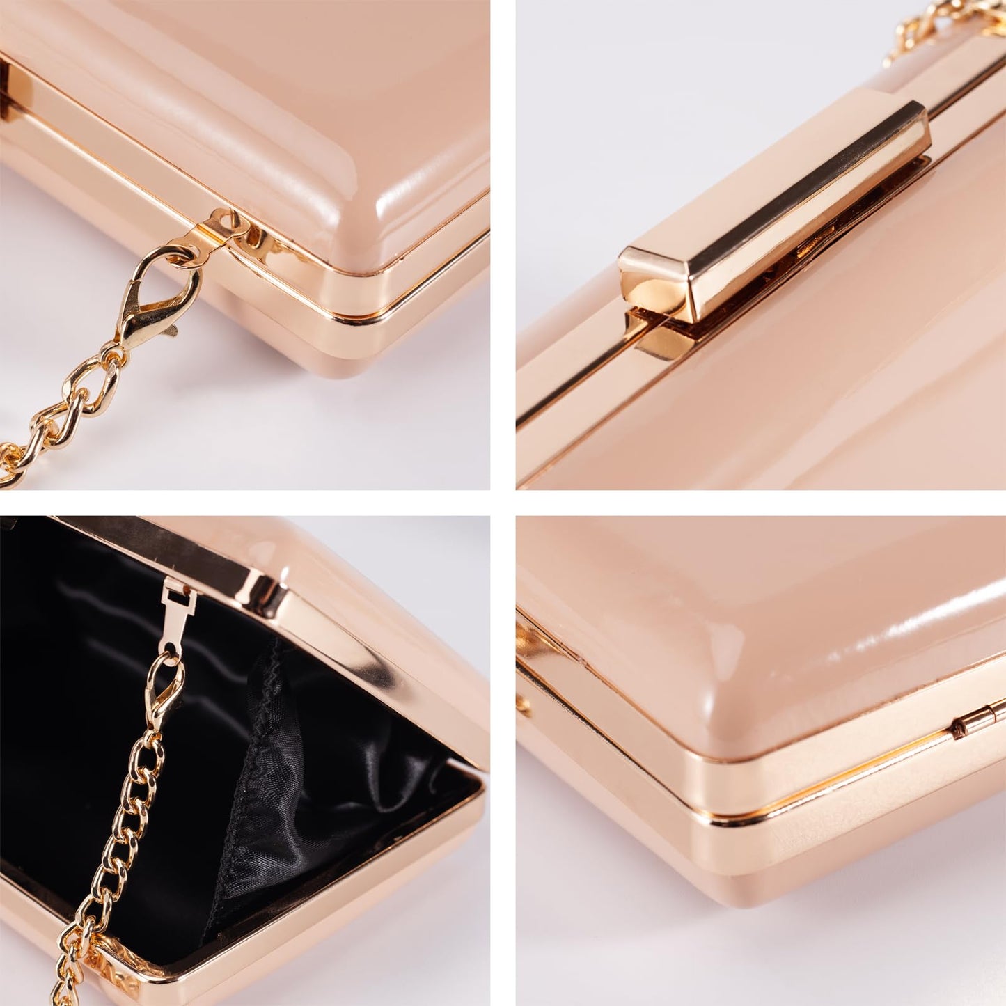 Hupifaz Evening Purse - Small Clutch Purses for Women Wedding and Party, Women's Formal Evening Bag (Nude)