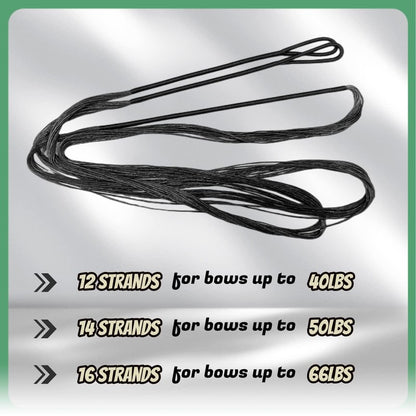 DEERACE Traditional Recurve Bow String, AMO 48"-70" 12,14,16 Strands Dacron Bow String Replacement for Recurve/Long/Horse Bow (AMO 66” (Actual Length 62”), 14 Strands (Recommended for up to 50 lbs))