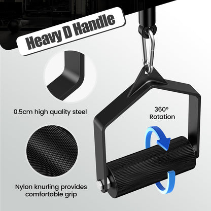 CXPZLLBNHH Pull Down Attachments for Gym, Grip Ø 2.36 in Arm Wrestling Exercise D Handle Cable Attachment, Single Arm Lifting Deadlift Handle Grip for Wrist Forearm and Grip Strength
