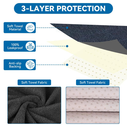 Tinecio Waterproof Towel Car Seat Cover - Sweat-Wicking Post-Workout Seat Protector for Athletes, Gym, Yoga, Beach - Non-Slip, Machine Washable, Universal Fit Front Seat Mat