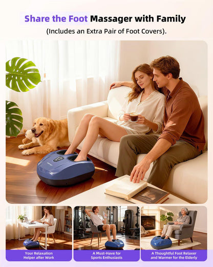 Ohiele Foot Massager with Heat,Shiatsu Deep Kneading Massager for Plantar Fasciitis, Foot Massage Machine with Multi Massage Modes & Remote Control for Pain Relief (Purple)