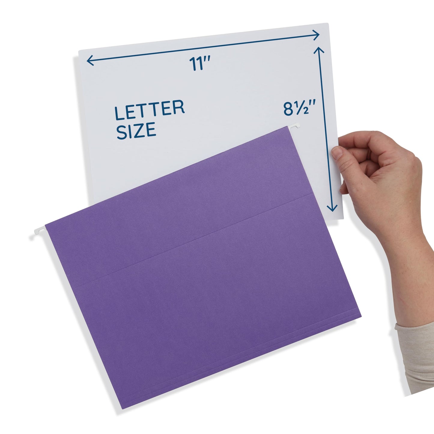 Blue Summit Supplies 25 Jewel Tone Hanging File Folders Letter Size with Tabs, Reinforced Hanging File Folders Jewel Tone, Includes Plastic Tabs and Inserts
