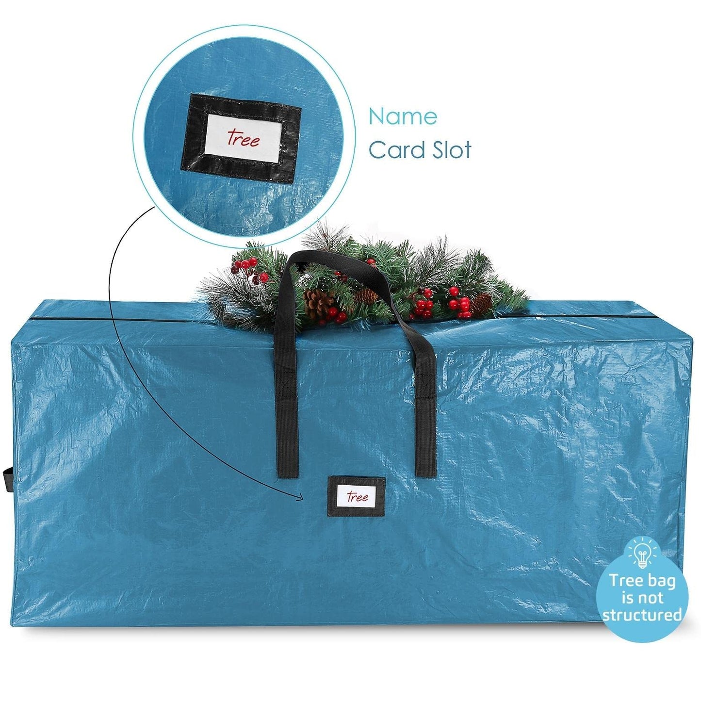 Hearth & Harbor 7.5 ft Christmas Tree Storage Bag - Artificial Christmas Tree Bag with Reinforced Handles, Dual Zipper, Wide Opening - Large Storage Container for Trees and Decorations, 2 Piece set