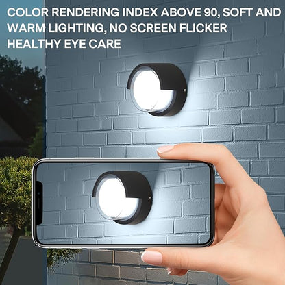 Patio Wall Light 4 Pack 12W Outside Wall sconces 6500K Cold Lights Outdoor Wall Light Modern Wall Porch Light Outdoor Light Fixture