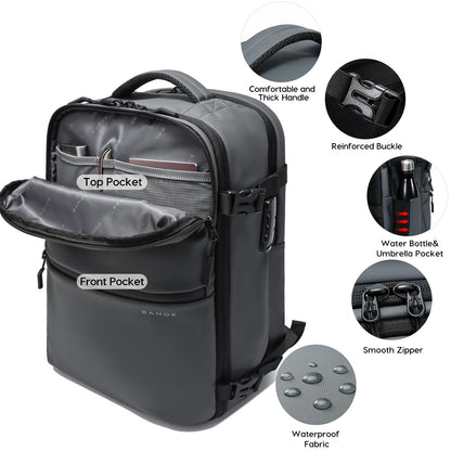 BANGE Commute Backpack with Water Bottle Holder, Anti Theft Laptop Backpack Fits for 15.6Inch Notebook, Water Resistant Office Daypack for work