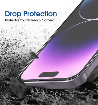 amFilm Easiest Installation OneTouch for iPhone 14 Pro [6.1 Inch] Screen Protector Tempered Glass, Auto-Alignment Tech, Bubble Free and Full Coverage Case Friendly, Anti-Scratch 2 Pack